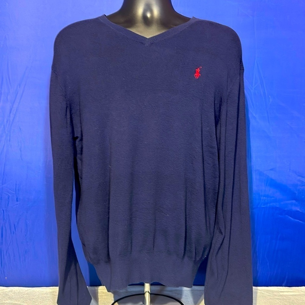 Polo Ralph Lauren Long Sleeve Pima Cotton V Neck Sweater Size Medium